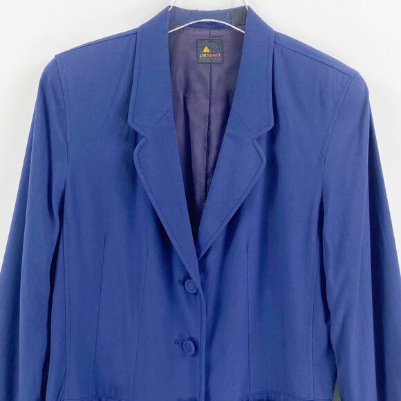 LIZ CLAIBORNE SPORT PETITE Vintage Navy Blazer - Picture 6 of 9